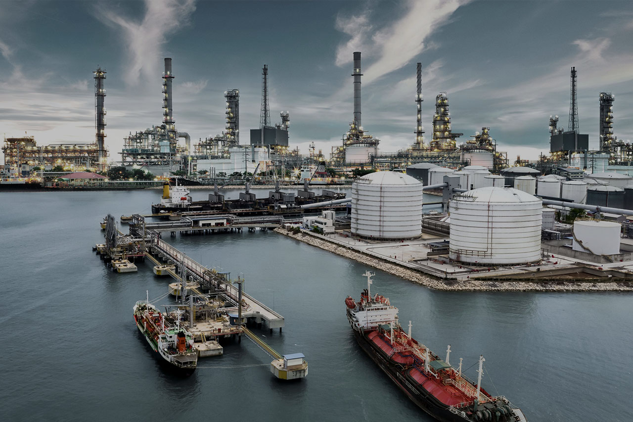 Modern city skyline with architectural structures